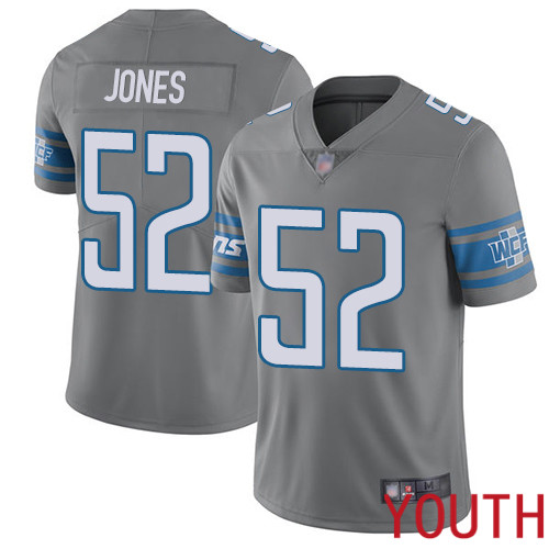 Detroit Lions Limited Steel Youth Christian Jones Jersey NFL Football 52 Rush Vapor Untouchable